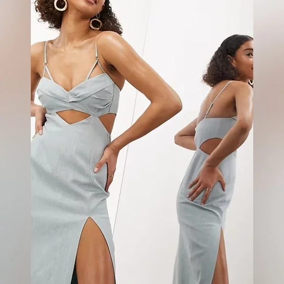 ASOS | Dresses | Nwt Asos Edition Cut Out Strappy Knitted Midi Dress Size 8  | Poshmark
